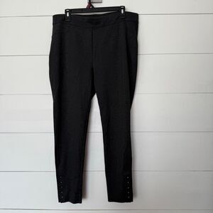 Chico’s Women’s 3 Grey Pull on Pants Ankle Office Core Career